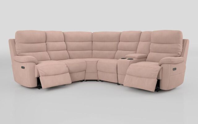 Ossett 2 Corner 2 Power Sofa with Right Hand Facing Console & Head Tilt - poltronesofà at ScS