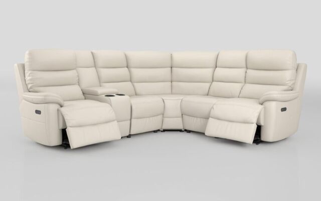 Ossett 2 Corner 2 Power Sofa with Left Hand Facing Console & Head Tilt - poltronesofà at ScS