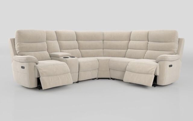 Ossett 2 Corner 2 Power Sofa with Left Hand Facing Console & Head Tilt - poltronesofà at ScS