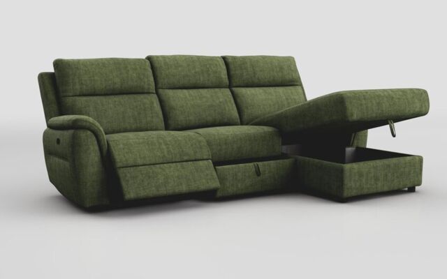 Sogliano 3 Seater Manual Recliner Sofa With Drawer & Right Hand Facing Storage Chaise - poltronesofà at ScS