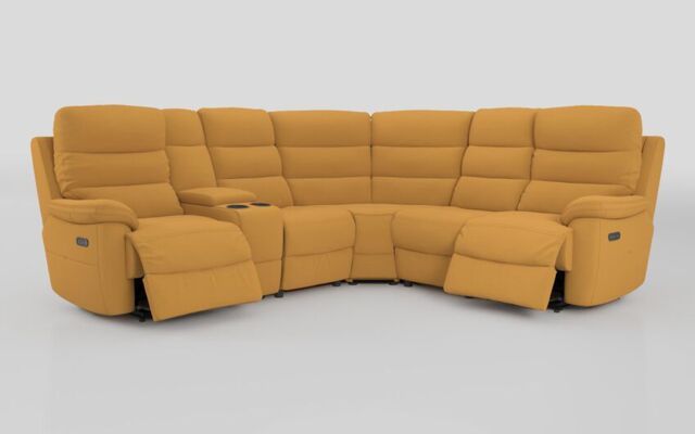 Ossett 2 Corner 2 Power Sofa with Left Hand Facing Console & Head Tilt - poltronesofà at ScS