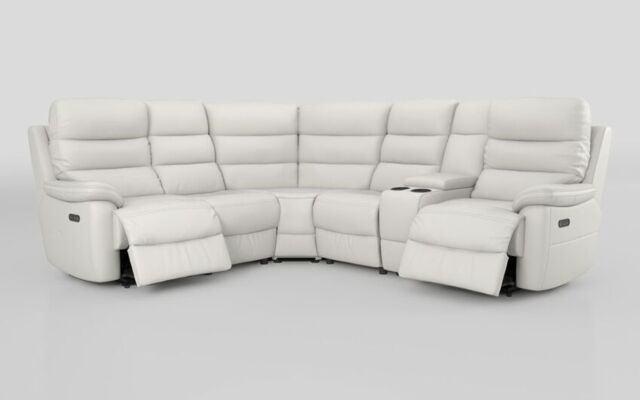 Ossett 2 Corner 2 Power Sofa with Right Hand Facing Console & Head Tilt  - poltronesofà at ScS