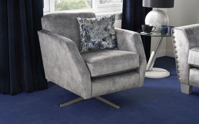 Living Esme Fabric Plain Swivel Chair  - poltronesofà at ScS