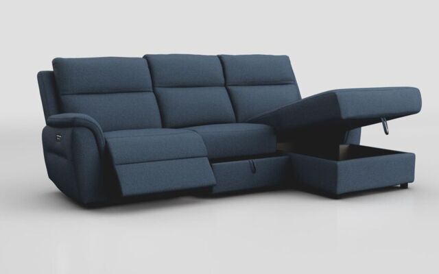 Sogliano 3 Seater Power Recliner Sofa With Drawer & Right Hand Facing Storage Chaise  - poltronesofà at ScS