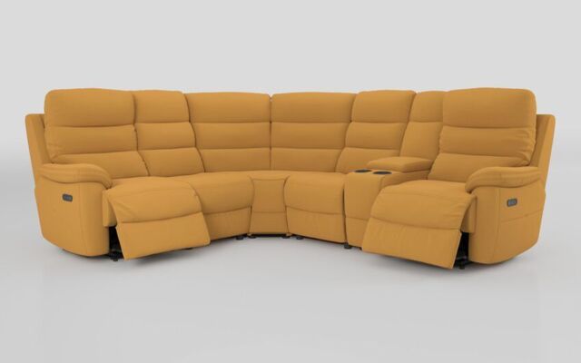 Ossett 2 Corner 2 Power Sofa with Right Hand Facing Console & Head Tilt - poltronesofà at ScS