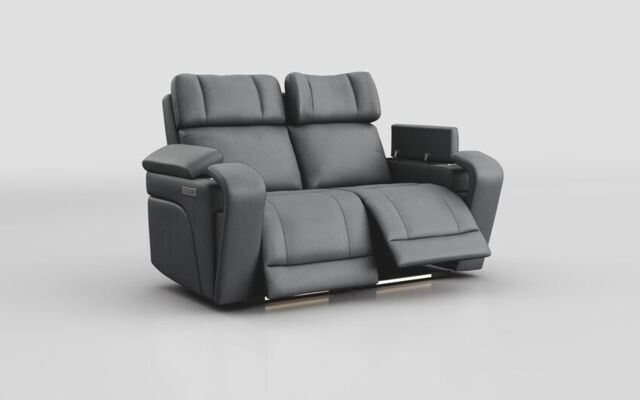 Adstock 2 Seater Power Recliner Sofa with Power Head Tilt, Lumbar, Massage, Audio, Heat & LED Lights - poltronesofà at ScS
