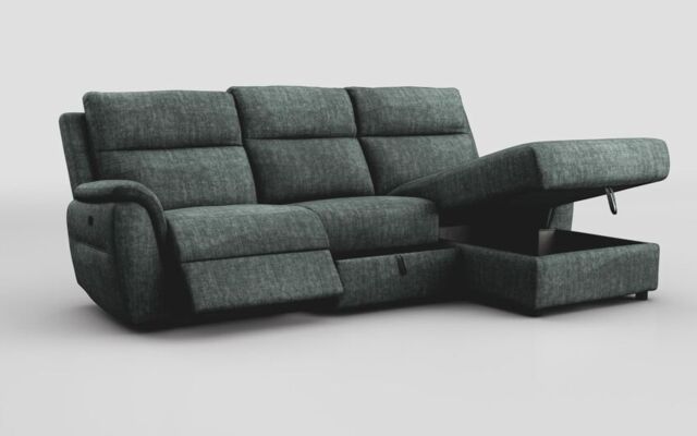 Sogliano 3 Seater Manual Recliner Sofa With Drawer & Right Hand Facing Storage Chaise - poltronesofà at ScS