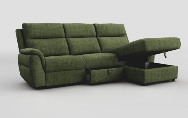 Sogliano 3 Seater Sofa With Drawer & Right Hand Facing Storage Chaise - poltronesofà at ScS