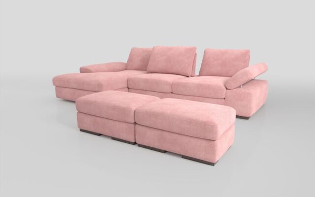 Savazza 4 Seater Sofa with Left Hand Facing Lounger & Two Ottoman Footstools  - poltronesofà at ScS