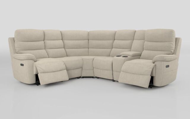 Ossett 2 Corner 2 Power Sofa with Right Hand Facing Console & Head Tilt  - poltronesofà at ScS