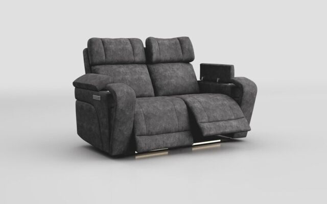 Adstock 2 Seater Power Recliner Sofa with Power Head Tilt, Lumbar, Massage, Audio, Heat & LED Lights - poltronesofà at ScS