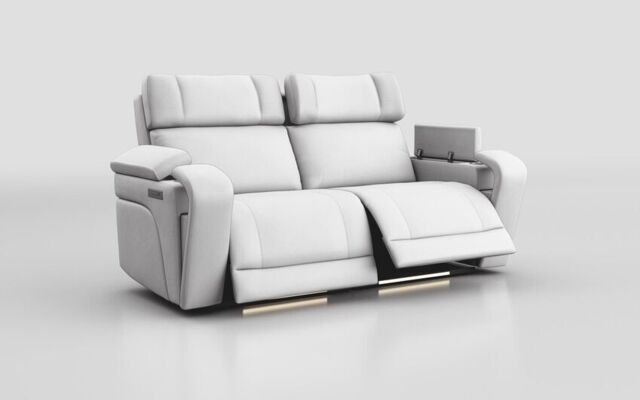 Adstock 3 Seater Power Recliner Sofa with Power Head Tilt, Lumbar, Massage, Audio, Heat & LED Lights - poltronesofà at ScS
