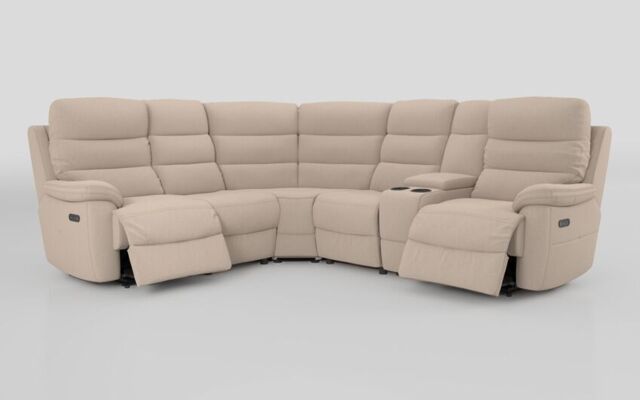 Ossett 2 Corner 2 Power Sofa with Right Hand Facing Console & Head Tilt  - poltronesofà at ScS