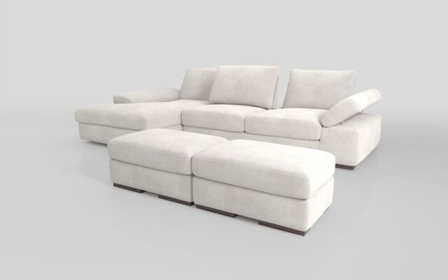 Savazza 4 Seater Sofa with Left Hand Facing Lounger & Two Ottoman Footstools  - poltronesofà at ScS
