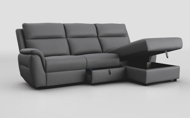 Sogliano 3 Seater Sofa With Drawer & Right Hand Facing Storage Chaise - poltronesofà at ScS