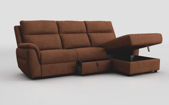 Sogliano 3 Seater Sofa With Drawer & Right Hand Facing Storage Chaise - poltronesofà at ScS