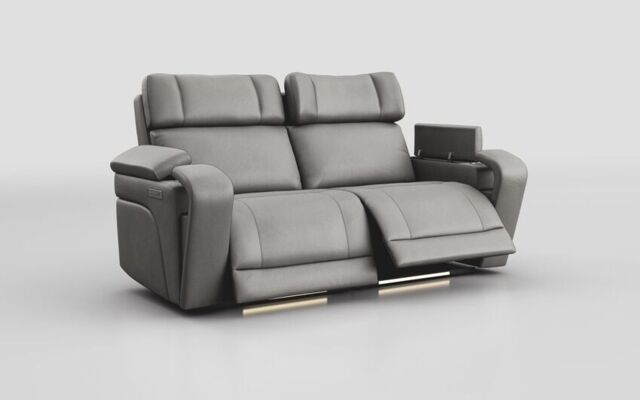 Adstock 3 Seater Power Recliner Sofa with Power Head Tilt, Lumbar, Massage, Audio, Heat & LED Lights - poltronesofà at ScS