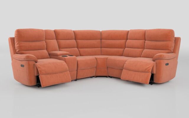 Ossett 2 Corner 2 Power Sofa with Left Hand Facing Console & Head Tilt  - poltronesofà at ScS