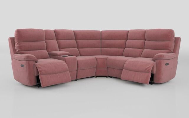 Ossett 2 Corner 2 Power Sofa with Left Hand Facing Console & Head Tilt - poltronesofà at ScS