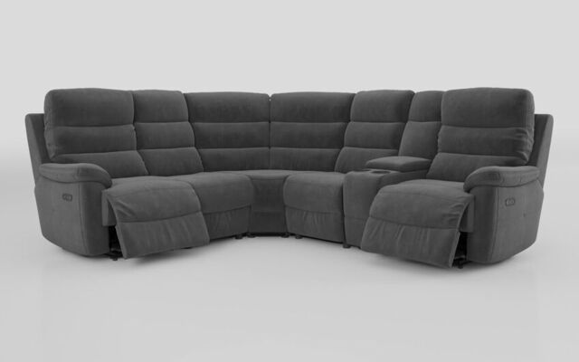 Ossett 2 Corner 2 Power Sofa with Right Hand Facing Console & Head Tilt - poltronesofà at ScS