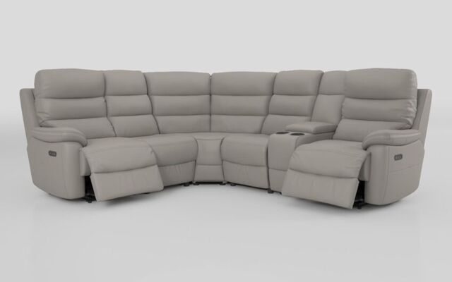 Ossett 2 Corner 2 Power Sofa with Right Hand Facing Console & Head Tilt - poltronesofà at ScS