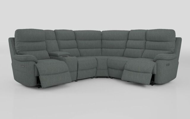 Ossett 2 Corner 2 Power Sofa with Left Hand Facing Console & Head Tilt - poltronesofà at ScS
