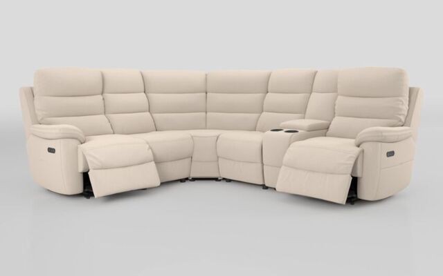 Ossett 2 Corner 2 Power Sofa with Right Hand Facing Console & Head Tilt - poltronesofà at ScS