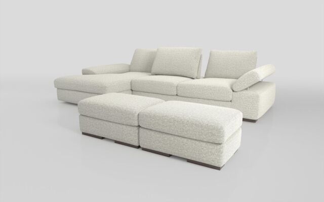Savazza 4 Seater Sofa with Left Hand Facing Lounger & Two Ottoman Footstools - poltronesofà at ScS