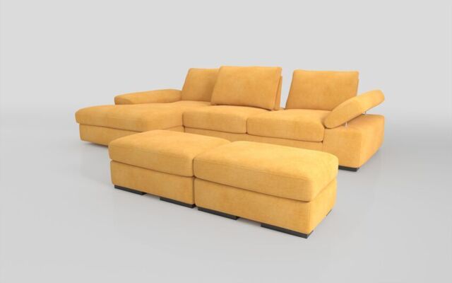 Savazza 4 Seater Sofa with Left Hand Facing Lounger & Two Ottoman Footstools - poltronesofà at ScS