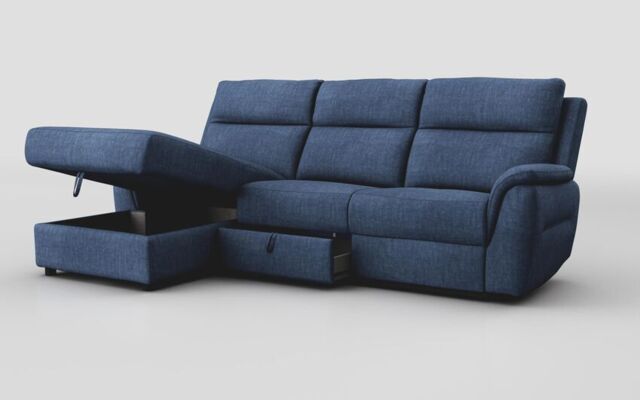 Sogliano 3 Seater Sofa With Drawer & Left Hand Facing Storage Chaise - poltronesofà at ScS