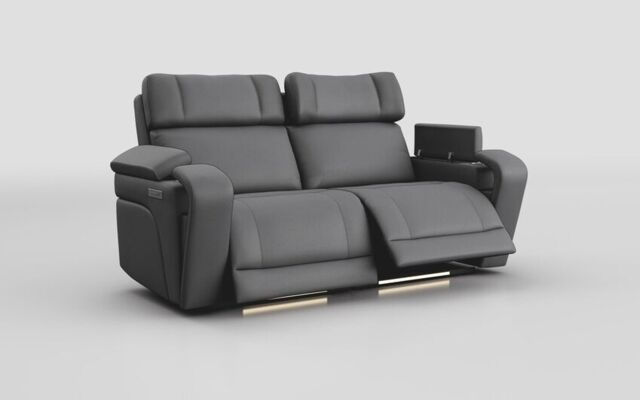 Adstock 3 Seater Power Recliner Sofa with Power Head Tilt, Lumbar, Massage, Audio, Heat & LED Lights - poltronesofà at ScS