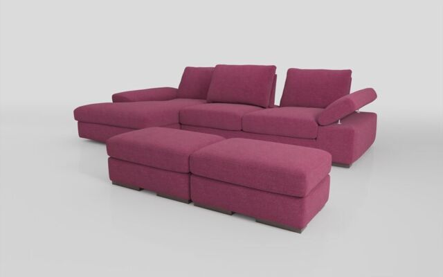 Savazza 4 Seater Sofa with Left Hand Facing Lounger & Two Ottoman Footstools  - poltronesofà at ScS