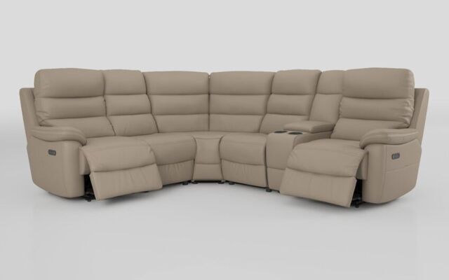 Ossett 2 Corner 2 Power Sofa with Right Hand Facing Console & Head Tilt  - poltronesofà at ScS