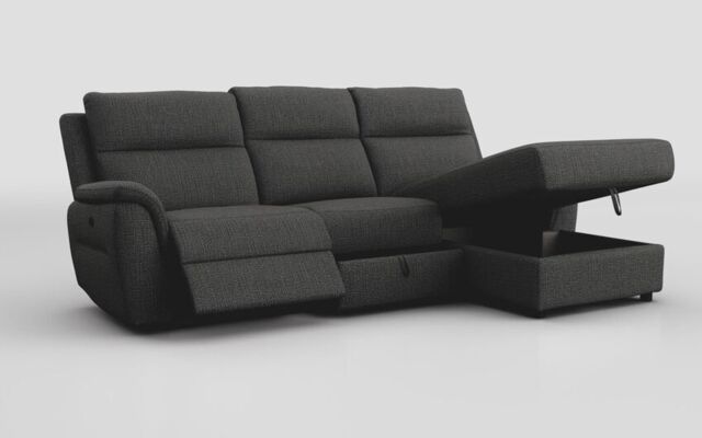 Sogliano 3 Seater Manual Recliner Sofa With Drawer & Right Hand Facing Storage Chaise - poltronesofà at ScS