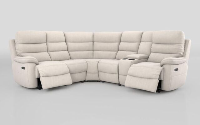 Ossett 2 Corner 2 Power Sofa with Right Hand Facing Console & Head Tilt - poltronesofà at ScS
