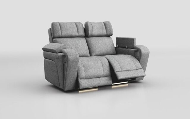 Adstock 2 Seater Power Recliner Sofa with Power Head Tilt, Lumbar, Massage, Audio, Heat & LED Lights - poltronesofà at ScS
