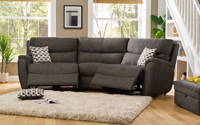 La-Z-Boy Milwaukee Fabric Seater Curved Power Recliner Sofa by