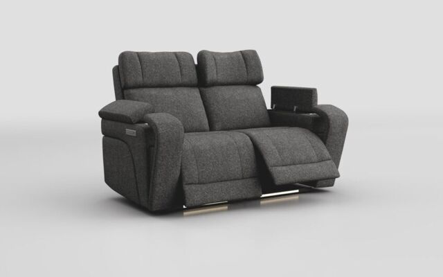 Adstock 2 Seater Power Recliner Sofa with Power Head Tilt, Lumbar, Massage, Audio, Heat & LED Lights - poltronesofà at ScS