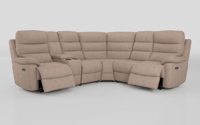 Ossett 2 Corner 2 Power Sofa with Left Hand Facing Console & Head Tilt - poltronesofà at ScS