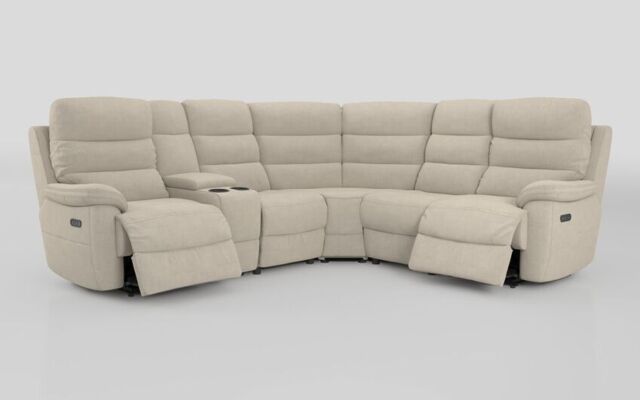 Ossett 2 Corner 2 Power Sofa with Left Hand Facing Console & Head Tilt  - poltronesofà at ScS