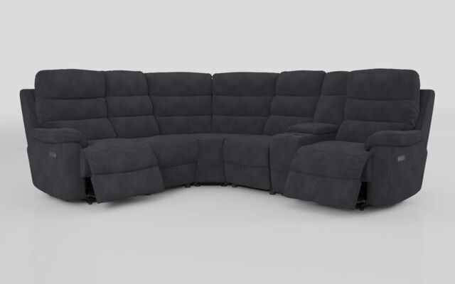 Ossett 2 Corner 2 Power Sofa with Right Hand Facing Console & Head Tilt - poltronesofà at ScS