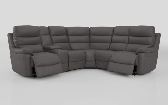 Ossett 2 Corner 2 Power Sofa with Left Hand Facing Console & Head Tilt - poltronesofà at ScS