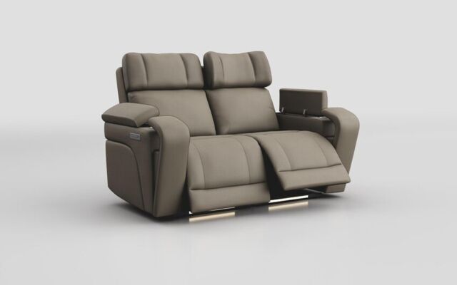 Adstock 2 Seater Power Recliner Sofa with Power Head Tilt, Lumbar, Massage, Audio, Heat & LED Lights - poltronesofà at ScS