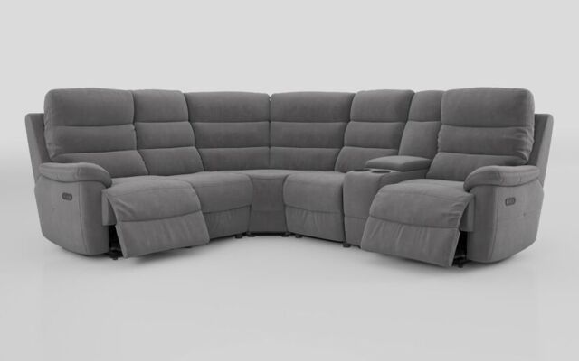 Ossett 2 Corner 2 Power Sofa with Right Hand Facing Console & Head Tilt  - poltronesofà at ScS
