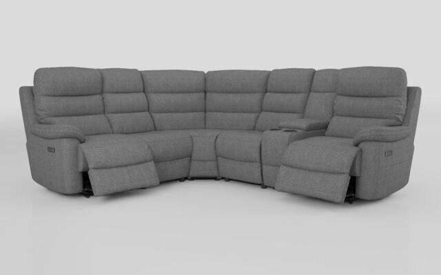 Ossett 2 Corner 2 Power Sofa with Right Hand Facing Console & Head Tilt - poltronesofà at ScS