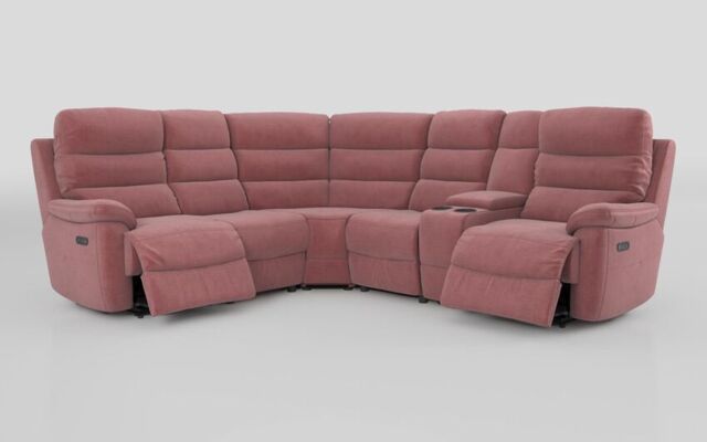 Ossett 2 Corner 2 Power Sofa with Right Hand Facing Console & Head Tilt  - poltronesofà at ScS