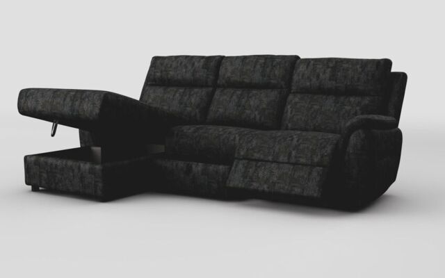 Sogliano 3 Seater Manual Recliner Sofa With Drawer & Left Hand Facing Storage Chaise  - poltronesofà at ScS