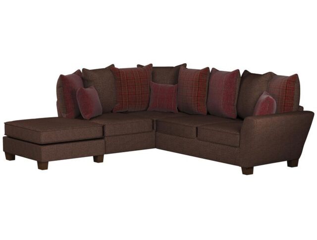 Theo Fabric 1 Corner 2 Left Hand Facing Chaise Scatter Back Sofa - poltronesofà at ScS