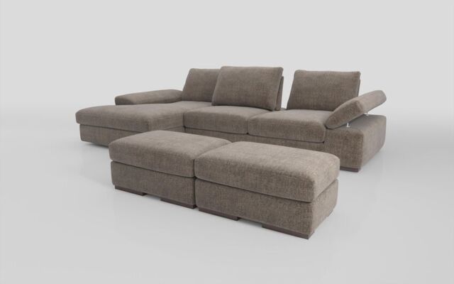 Savazza 4 Seater Sofa with Left Hand Facing Lounger & Two Ottoman Footstools - poltronesofà at ScS