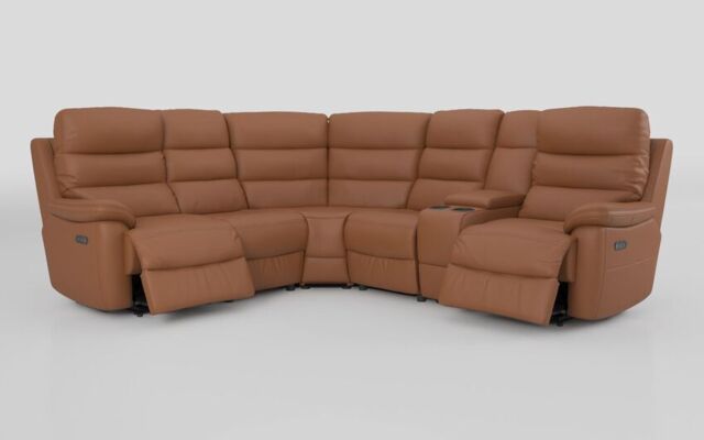 Ossett 2 Corner 2 Power Sofa with Right Hand Facing Console & Head Tilt - poltronesofà at ScS